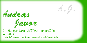 andras javor business card